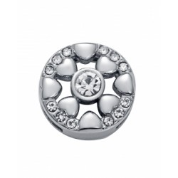 MOTIVO VICEROY PULSERA ACERO REDONDO CORAZONES LISOS Y CIRCONITAS BLANCAS 13X13 MILÍMETROS