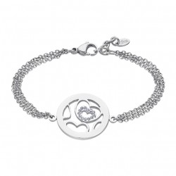 PULSERA LOTUS STYLE WOMAN S HEART LS2085-2/1 MUJER ACERO FORMA REDONDO CORAZONES CALADOS Y CIRCONITAS LARGO AJUSTABLE 17-20.5 CE