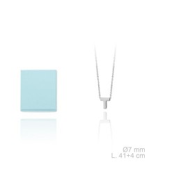 GARGANTILLA PLATA DE LEY 925 CADENA FINA CON INICIAL T 7 MILÍMETROS LARGO AJUSTABLE 41-45 CENTÍMETROS