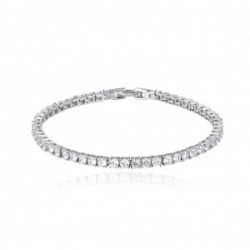 PULSERA MUJER PLATA DE LEY 925 RIVIERE CON CIRCONITAS BLANCAS ANCHO 3 MILÍMETROS LARGO 19 CENTÍMETROS