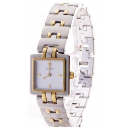 Reloj Pierre Cardin Mujer cadena de acero esfera gris caja cuadrada dorada