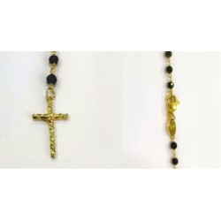 GARGANTILLA ROSARIO ORO AMARILLO 18 KILATES Y BOLAS DE AZABACHE