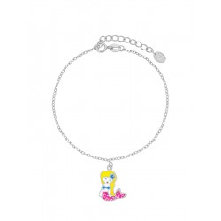 PULSERA MAREA GIRLS NIÑA D02403/AR SIRENA 13X11 MILÍMETROS PLATA DE LEY 925 RODIADA ESMALTE ROSA TURQUESA Y AMARILLO DETALLES C