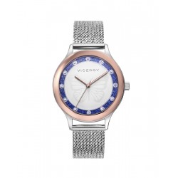 RELOJ VICEROY KISS MUJER 401264-37 CADENA MALLA MILANESA EFECTO DIAMANTADO ACERO CAJA ACERO DIÁMETRO 36 MILÍMETROS BISEL IP ROSÉ