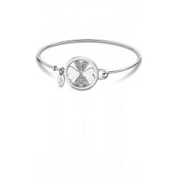 PULSERA LOTUS STYLE MILLENNIAL LS2014-2/1 MUJER ACERO RÍGIDA TRÉBOL LISO Y CIRCONITAS SRA DIÁMETRO 6.5 CM (1)