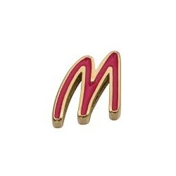 MOTIVO PULSERA VICEROY SWEET NIÑA LETRA M DE ACERO IP DORADO ESMALTE ROJO 10 MILÍMETROS