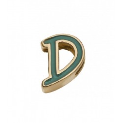 MOTIVO PULSERA VICEROY SWEET NIÑA LETRA D DE ACERO IP DORADO ESMALTE VERDE 10 MILÍMETROS