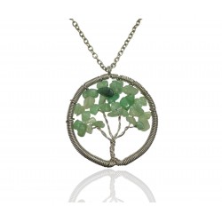 COLLAR ACERO CIRCULO ARBOL 68 CENTÍMETROS DE LARGO 5 CENTÍMETROS DE COLGANTE