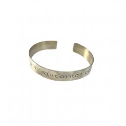 PULSERA PLATA DE LEY 925 GRACIAS POR EDUCARNOS CON EL CORAZÓN