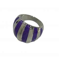 ANILLO LESTOR ACERO Y FRANJAS DE ESMALTE LILAS 5 MILÍMETROS DE ANCHO (1)