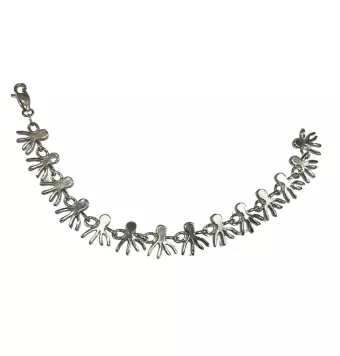 PULSERA PLATA DE LEY 925ESLABONES FORMA DE PULPO 13 MILÍMETROS 18 CENTÍMETROS DE LARGO