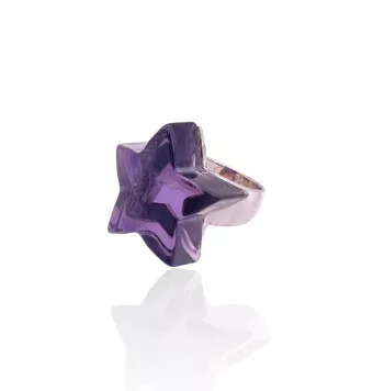 ANILLO MUJER PLATA DE LEY 925 ESTRELLA VIOLETA 24 MILÍMETROS
