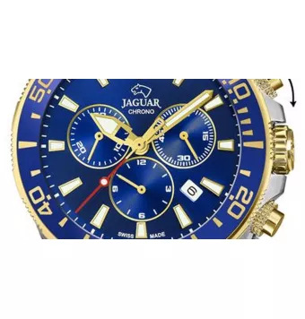 RELOJ JAGUAR EXECUTIVE J862/1 HOMBRE ANALÓGICO CRONÓGRAFO CADENA ACERO BICOLOR CAJA ACERO 43.5 MILÍMETROS ESFERA AZUL CON CALEND