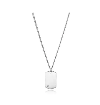 COLLAR VICEROY HOMBRE ACERO MAGNUM PLCA CON DIAMANTE LARGO 50 MÁS 3 CENTÍMETROS