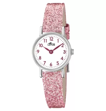 RELOJ LOTUS JUNIOR COLLECTION NIÑA18409/B CORREA PIEL ROSA CAJA ACERO 20 MILÍMETROS ESFERA COLOR BLANCO