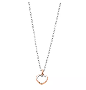 COLLAR LOTUS STYLE LS1925-1/2 ACERO COLGANTE SILUETA CORAZÓN IP ROSADO LARGO 50 CENTÍMETROS