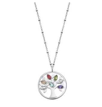 COLLAR LOTUS STYLE LS2192-1/1 MUJER ACERO COLGANTE ÁRBOL DE LA VIDA PIEDRAS MULTICOLOR LARGO 50 CM
