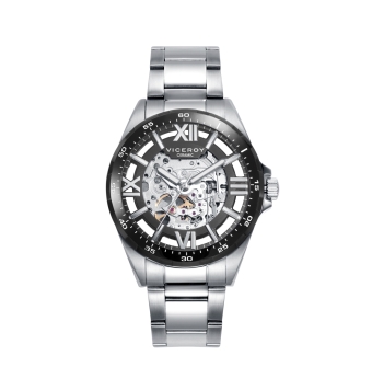 RELOJ AUTOMÁTICO VICEROY MAGNUM HOMBRE 401343-53 CADENA ACERO CAJA ACERO 43 MILÍMETROS BISEL CERÁMICA NEGRA ESFERA NEGRA Y TRANS
