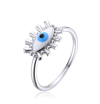 ANILLO PLATA DE LEY 925 OJO TURCO CON ESMALTE