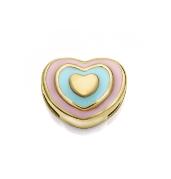 MOTIVO VICEROY NIÑA ACERO IP DORADO CORAZÓN ESMALTADO ROSA Y AZUL
