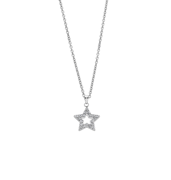 COLLAR ESTRELLA LOTUS STYLE MUJER LS2028-1/1 ACERO CON COLGANTE ESTRELLA 15X15 MILÍMETROS CIRCONITAS BLANCAS LARGO 45 CENTÍMETRO