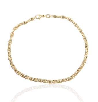PULSERA ORO AMARILLO 18 KILATES ESLABÓN ESTILO CALABROTE ANCHO 3 MILÍMETROS LARGO 21 CENTÍMETROS