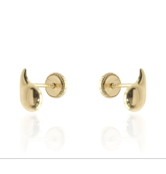 PENDIENTES GOTA NIÑA/MUJER ORO AMARILLO 18 KILATES 5X8 MILÍMETROS CIERRE TORNILLO