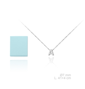 GARGANTILLA PLATA DE LEY 925 CADENA FINA CON INICIAL A 7 MILÍMETROS LARGO AJUSTABLE 41-45 CENTÍMETROS