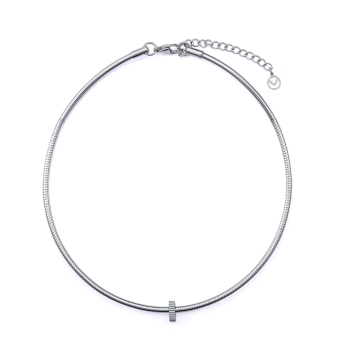 COLLAR VICEROY CHIC MUJER COLECCIÓN LAURA ESCANES ACERO DISEÑO TUBOGAS DETALLE PIEZA CHOKER DIÁMETRO 11.5 CENTÍMETROS EXTENSIÓN