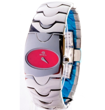 Reloj Breil Mujer cadena de acero esfera roja caja cuadrada