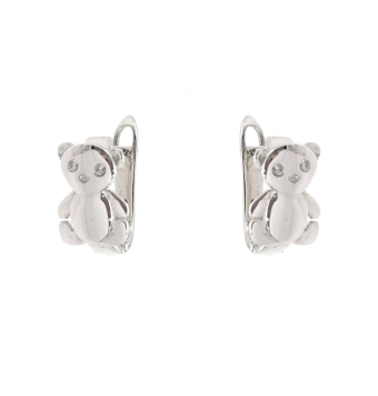 Pendientes Lotus Silver oso plata de ley 925 11 milímetros cierre catalán