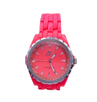RELOJ MAREA MUJER CORREA PLÁSTICO FUCSIA CAJA FUCSIA 49 MILÍMETROS ESFERA ROSA (TAPA TRASERA CON PEQUEÑOS ARAÑAZOS)