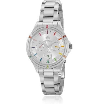 RELOJ MULTIFUNCIÓN MAREA MUJER B54237/2 CADENA ACERO CAJA METAL NICKEL FREE 35 MILÍMETROS ESFERA COLOR BLANCO CIRCONITAS MULTICO