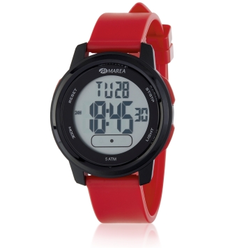 RELOJ DIGITAL MAREA HOMBRE B40208/3 CORREA CAUCHO ROJA CAJA PLÁSTICO 44 MILÍMETROS NEGRA