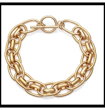 PULSERA VICEROY MUJER ACERO CHAPADO DORADO ESLABONES ENTRELAZADOS CIERRE DE CORBATA