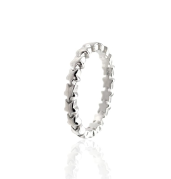ANILLO MUJER PLATA DE LEY 925 MULTI ESTRELLAS ANCHO 2.5 MILÍMETROS