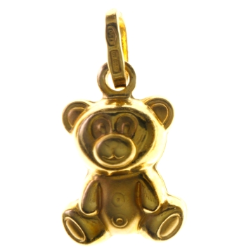 COLGANTE OSO ORO AMARILLO MEDIANO ALTO 15 MM