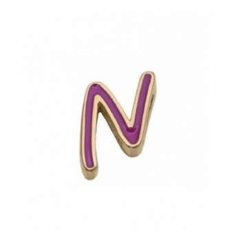 MOTIVO PULSERA VICEROY SWEET NIÑA LETRA N DE ACERO IP DORADO ESMALTE ROSA 10 MILÍMETROS