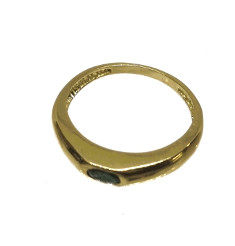 ANILLO DE ORO LISO ESMERALDA