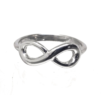 ANILLO INFINITO LISO DE ORO BLANCO