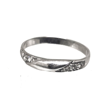 ANILLO DE ORO BLANCO CON CIRCONITAS