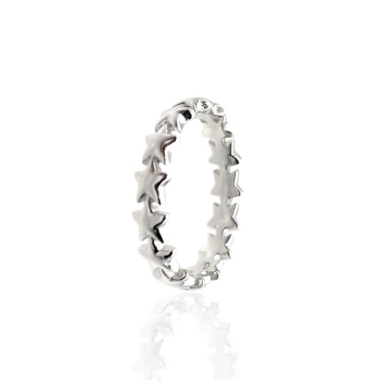 ANILLO MUJER PLATA DE LEY 925 ESTRELLAS ANCHO 4 MILÍMETROS