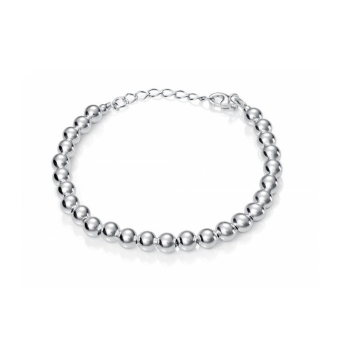 PULSERA BOLAS 6 MILÍMETROS PLATA DE LEY 925 LARGO 17-20 CENTÍMETROS
