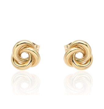PENDIENTES MUJER ORO AMARILLO 18 KILATES 3 AROS ENLAZADOS 10.5 MILÍMETROS CIERRE PRESIÓN