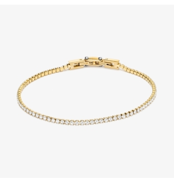 PULSERA RADIANT HOMBRE RIVIERE ACERO IP DORADO CON CIRCONITAS 2 MILÍMETROS DE GROSOR 24 CENTÍMETROS DE LARGO AJUSTABLE