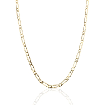 CADENA HUECA ORO AMARILLO 18 KILATES CARTIER ESLABÓN OVALADO GRANDE Y PEQUEÑOS ALTERNOS 1X1 MARTILLADA ANCHO 2 MILÍMETROS LARGO