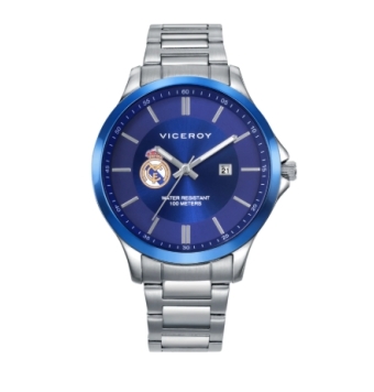 RELOJ VICEROY REAL MADRID CADETE/NIÑO CAJA ACERO 38 MILÍMETROS BISEL AZUL ESFERA AZUL CON CALENDARIO CADENA ACERO