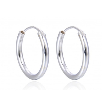 PENDIENTES ARO PLATA DE LEY 925 TUBO REDONDO LISO 1.15X14 MILÍMETROS