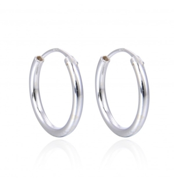 PENDIENTES ARO PLATA DE LEY 925 TUBO REDONDO LISO 1.6X15 MILÍMETROS