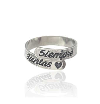 ANILLO "SIEMPRE JUNTAS" ABIERTO PLATA DE LEY 925
